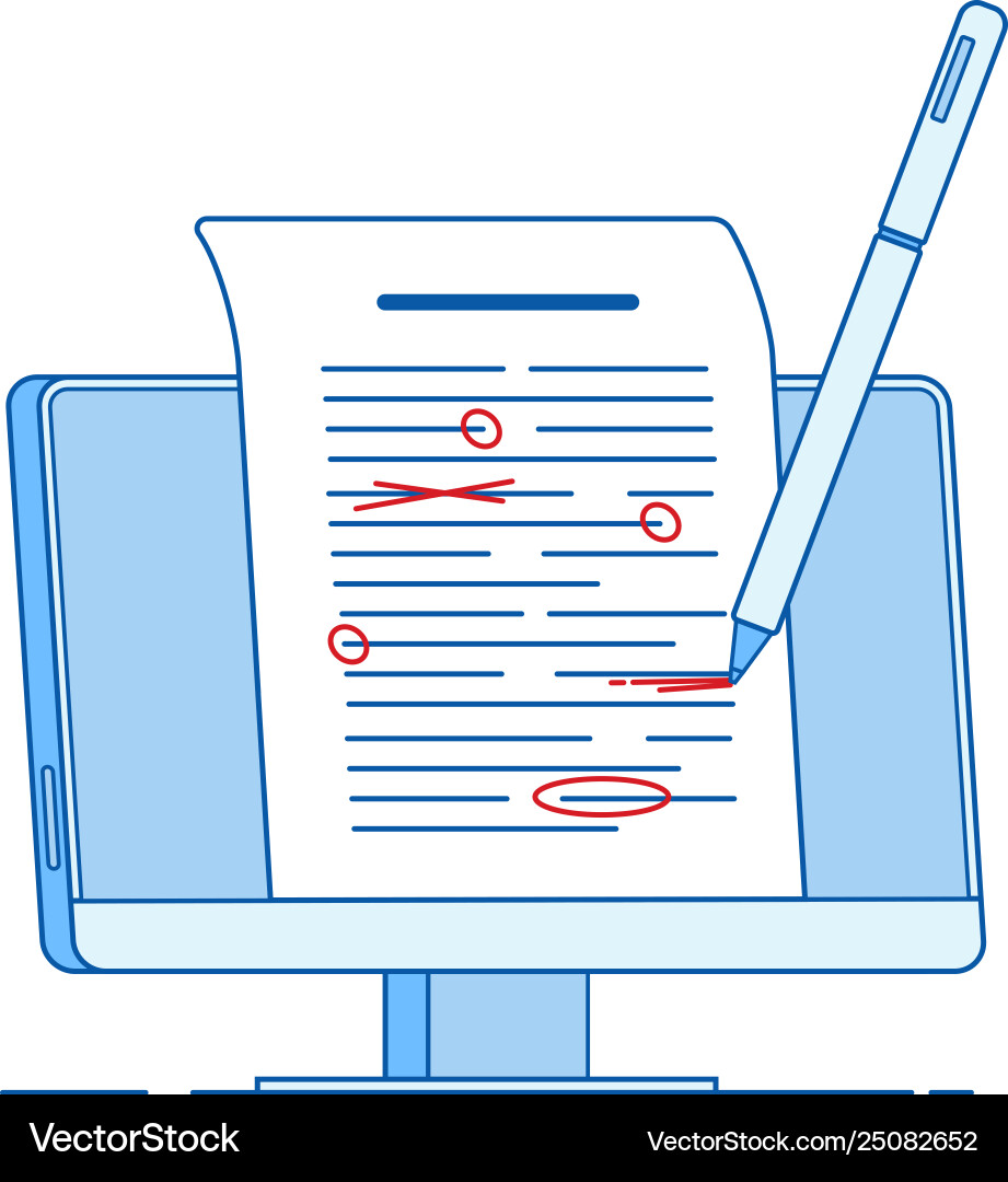 Write edit text concept writing editing documents Write edit text concept writing editing documents vector image