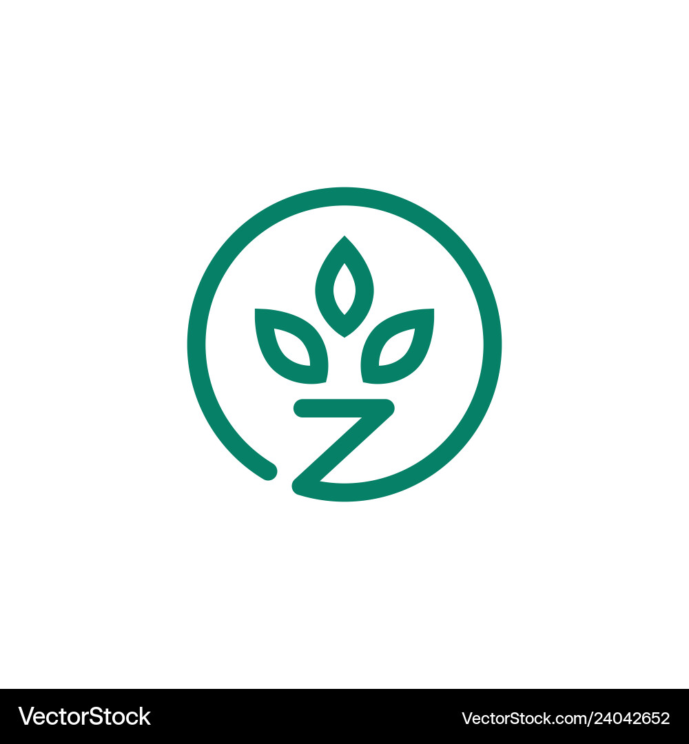 Z letter leaf logo icon download Z letter leaf logo icon download vector image