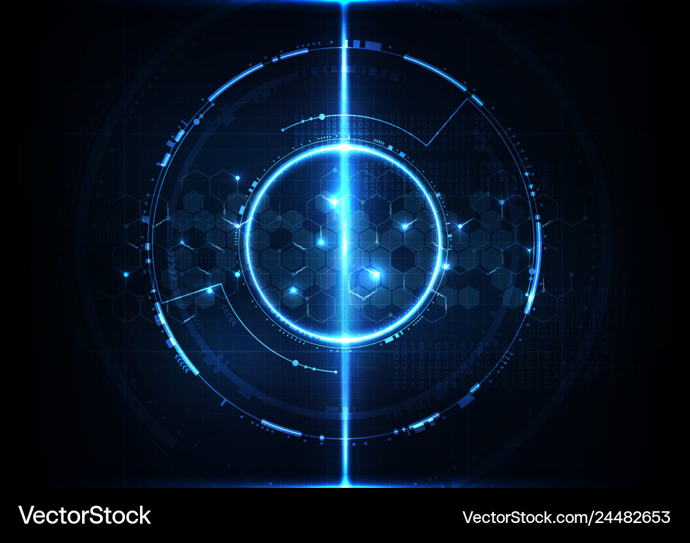 Abstract digital technology futuristic hexagonal Abstract digital technology futuristic hexagonal vector image