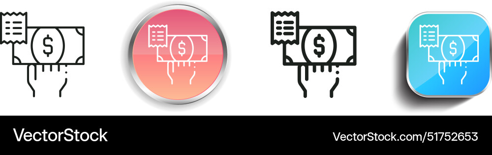 Bank icon thin linear regular and button style vector image