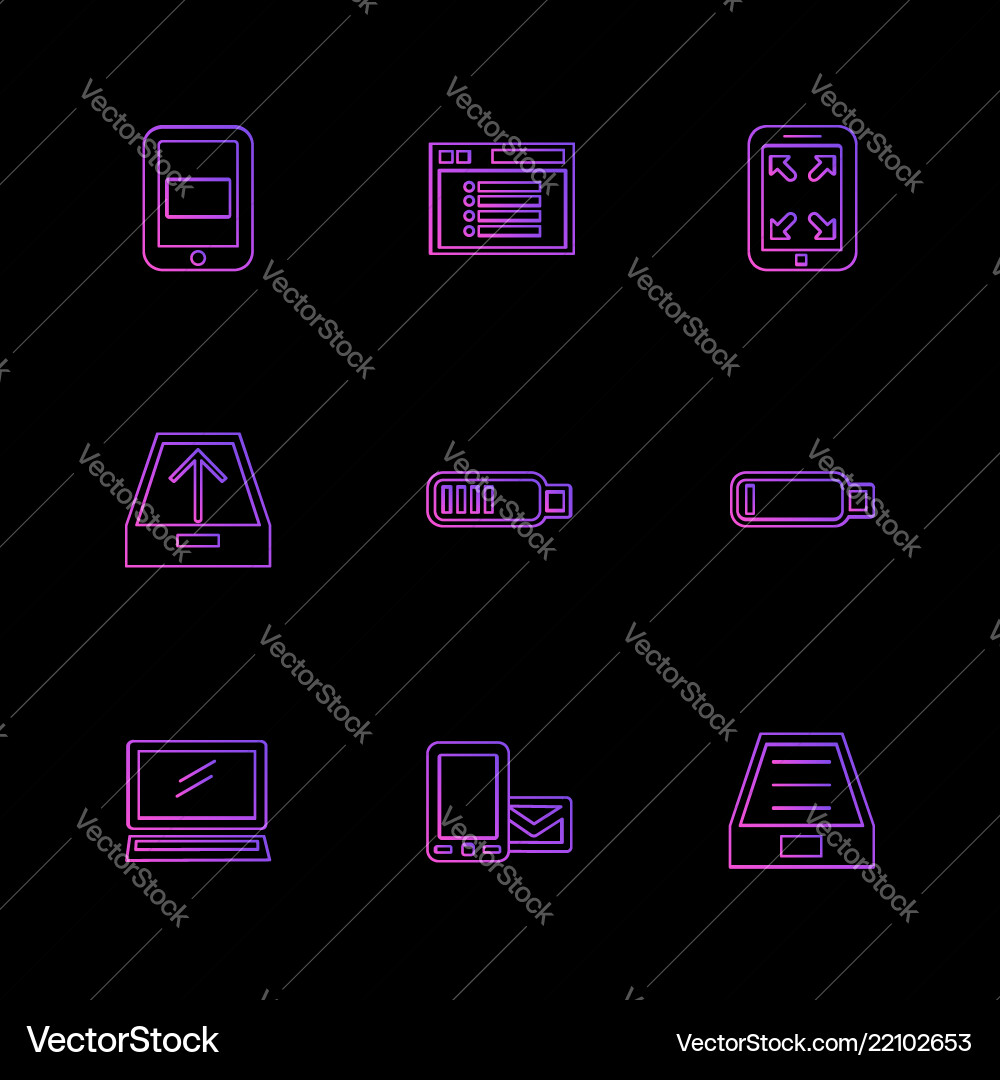 Battery wifi network infrared signals web Vector Image