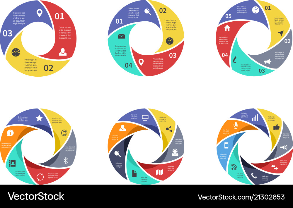 Circle graph pie strategy diagrams circular vector image