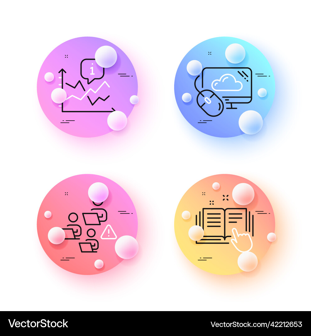 Cloud computing teamwork and chart minimal line Cloud computing teamwork and chart minimal line vector image