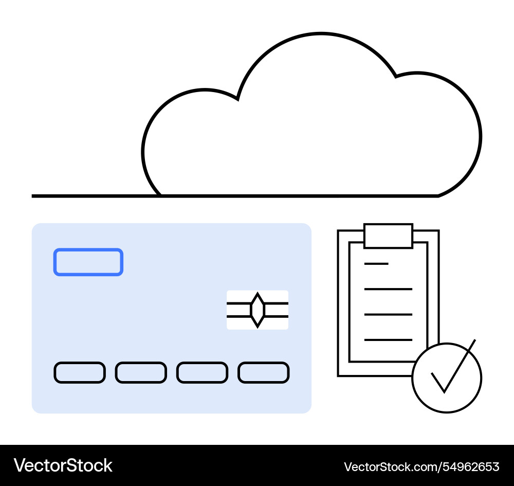 Cloud payment system with secure card integration Cloud payment system with secure card integration vector image