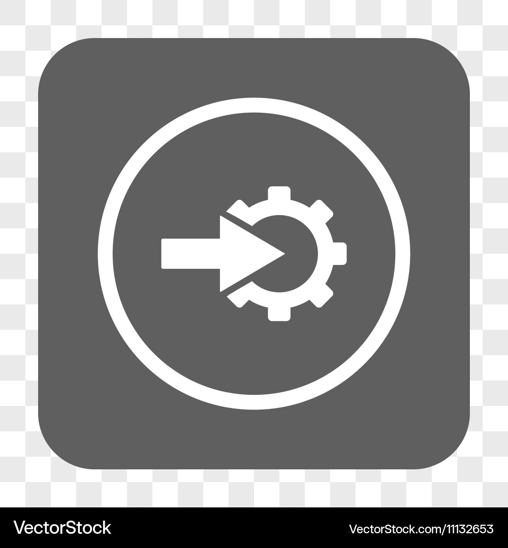 Cog integration rounded square button vector image
