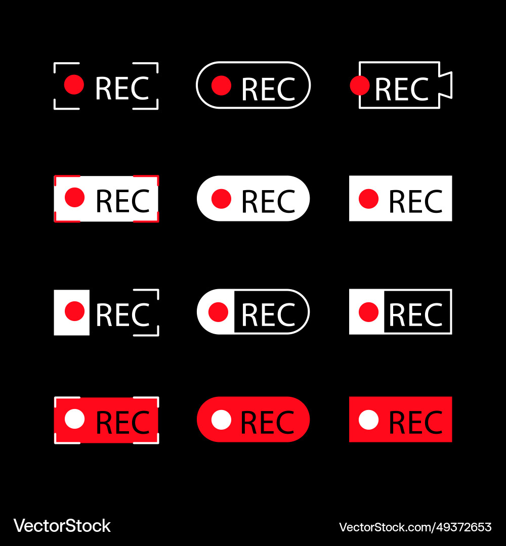 Design rec label set isolated on white background Vector Image