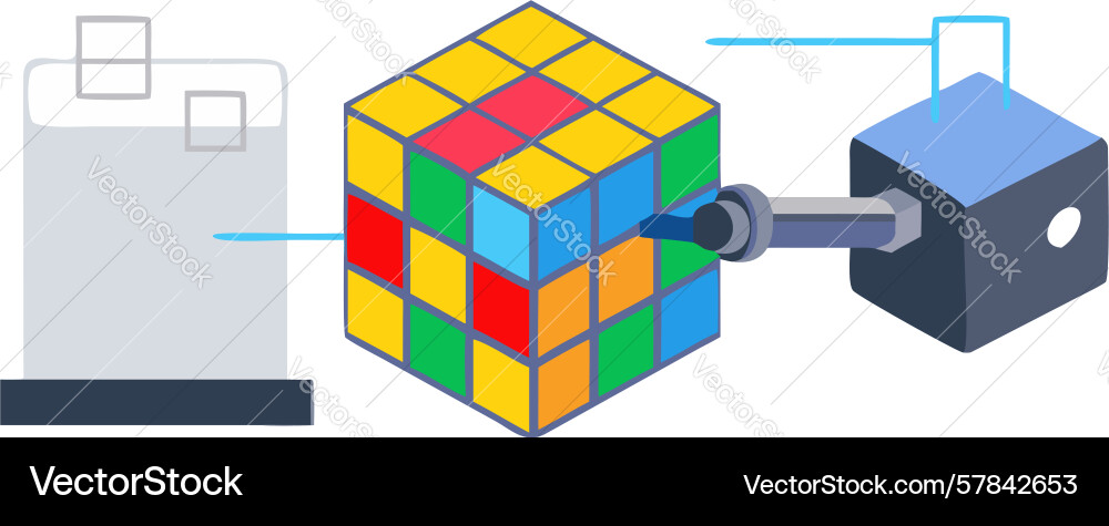 Digital cube connection data linkage modular Vector Image