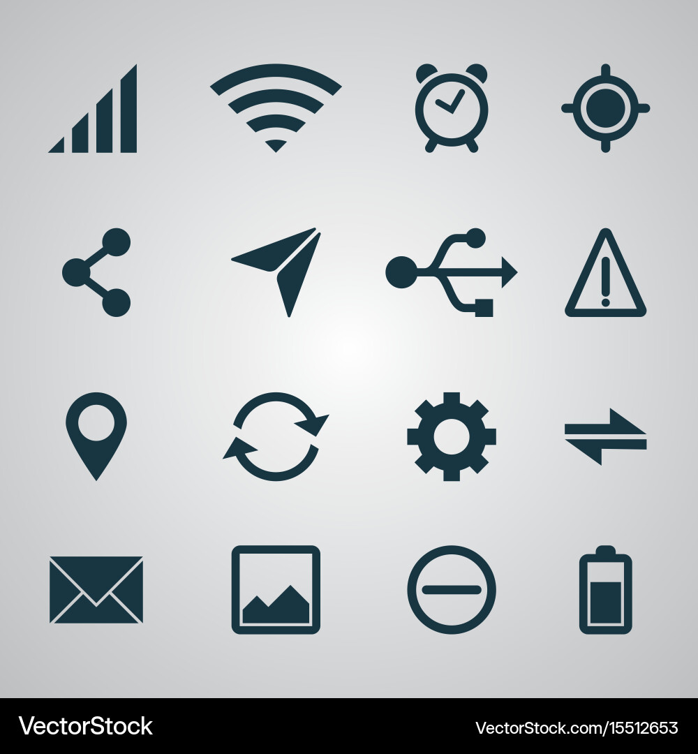 Digital UI Icons - Smartphone Collection vector image