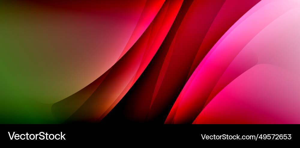 Dynamic flowing waves on gradient color background Vector Image