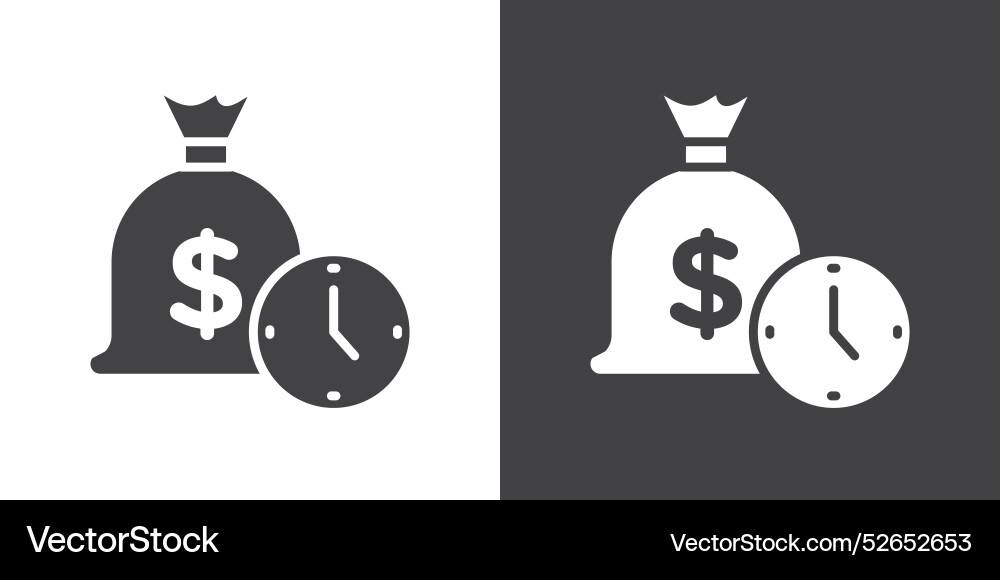 Fixed deposit icon thin line set vector image
