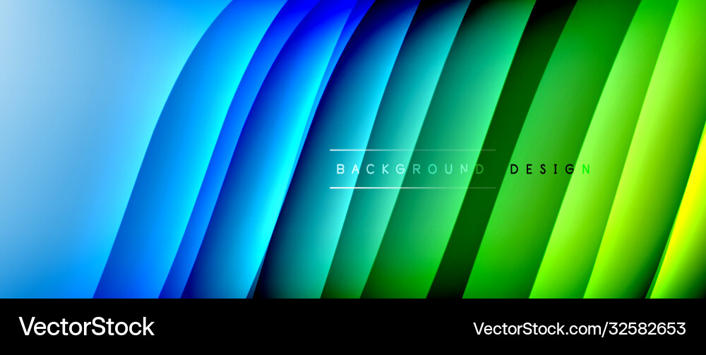 Fluid gradient waves with shadow lines and glowing Vector Image