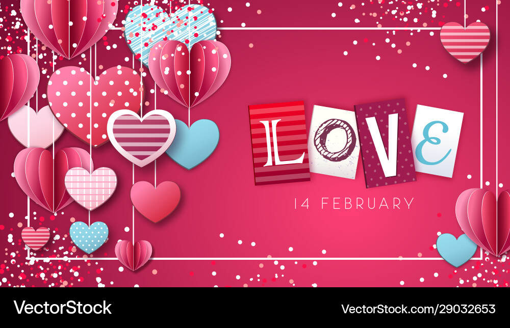 Glückliche Valentinstag Hintergrund mit Liebe Herzen Glückliche Valentinstag Hintergrund mit Liebe Herzen vektorbild