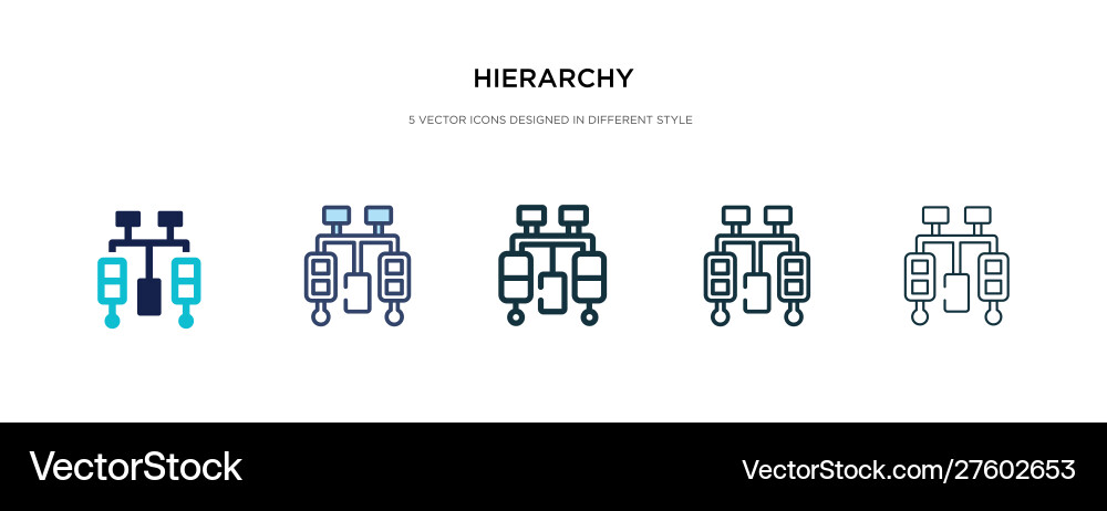Hierarchy icon in different style two colored Hierarchy icon in different style two colored vector image