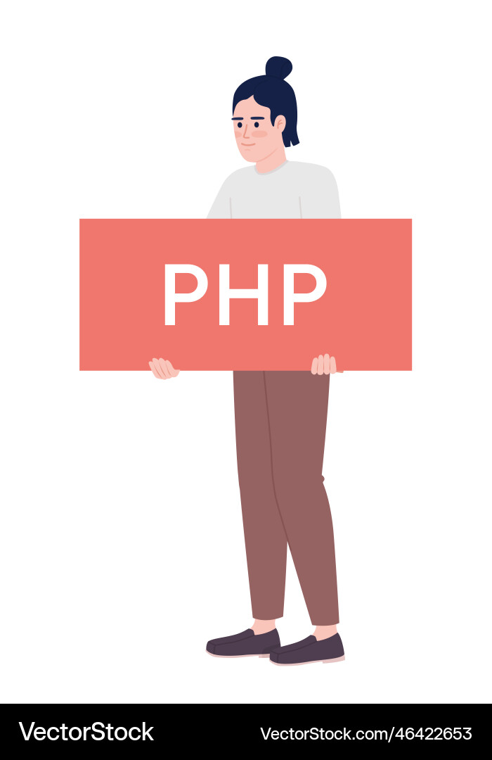 Php developer semi flat color character Php developer semi flat color character vector image
