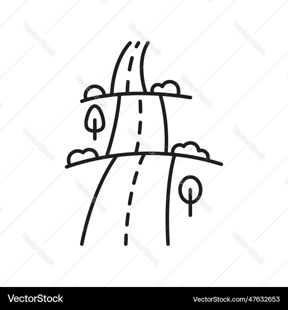 Road Path with Trees vector image