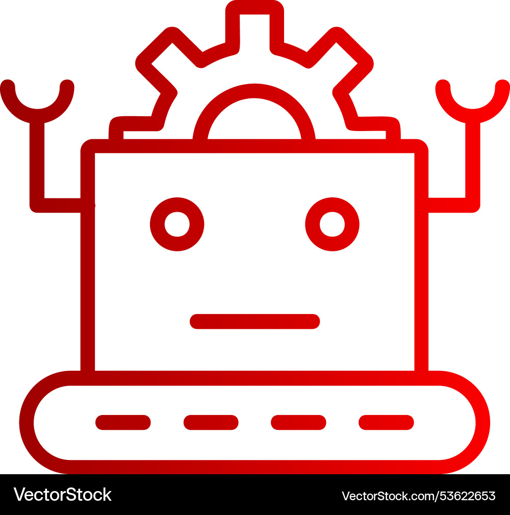Robot line gradient icon Vector Image
