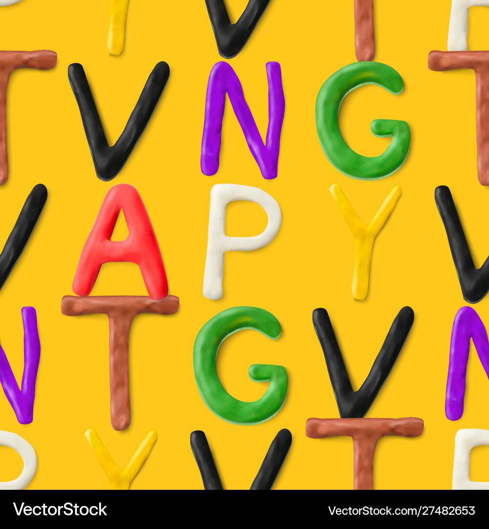 Seamless pattern with alphabet handmade modeling Seamless pattern with alphabet handmade modeling vector image