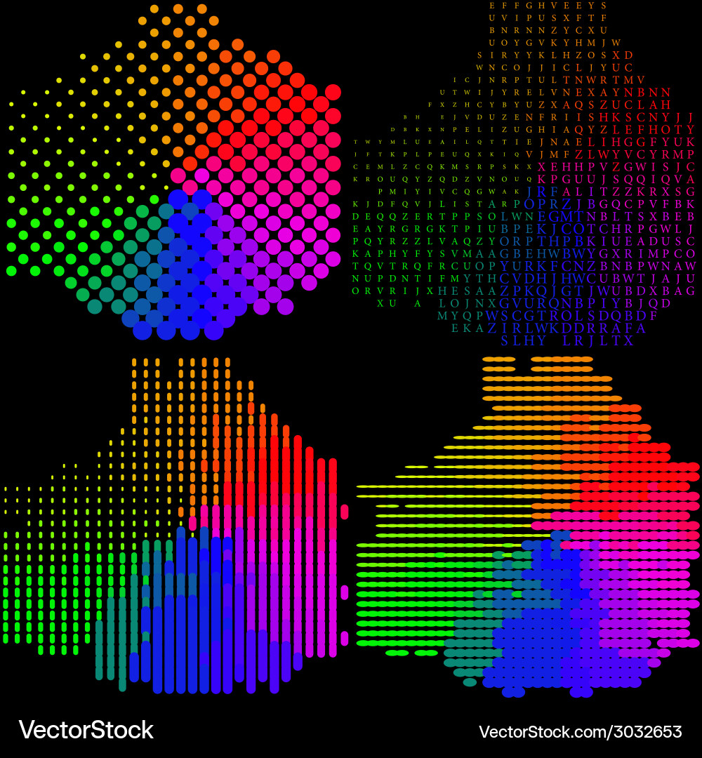Set of multicolored mosaic abstract background vector image