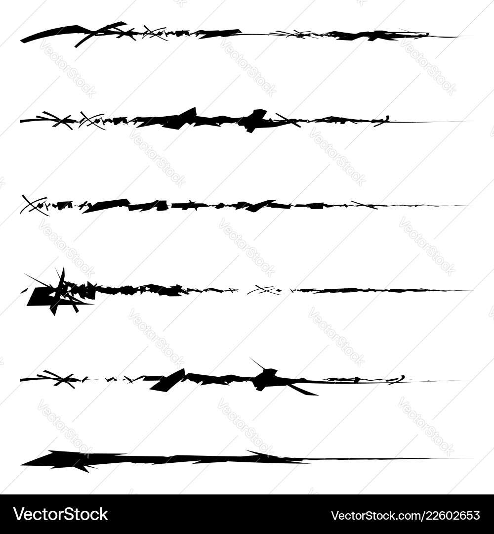 Set of textured rough and grungy elements Set of textured rough and grungy elements vector image