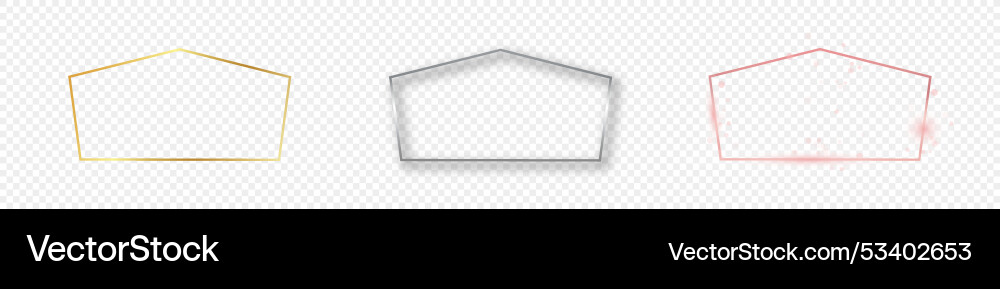 Set of three tetragon shape frames Set of three tetragon shape frames Vector Image