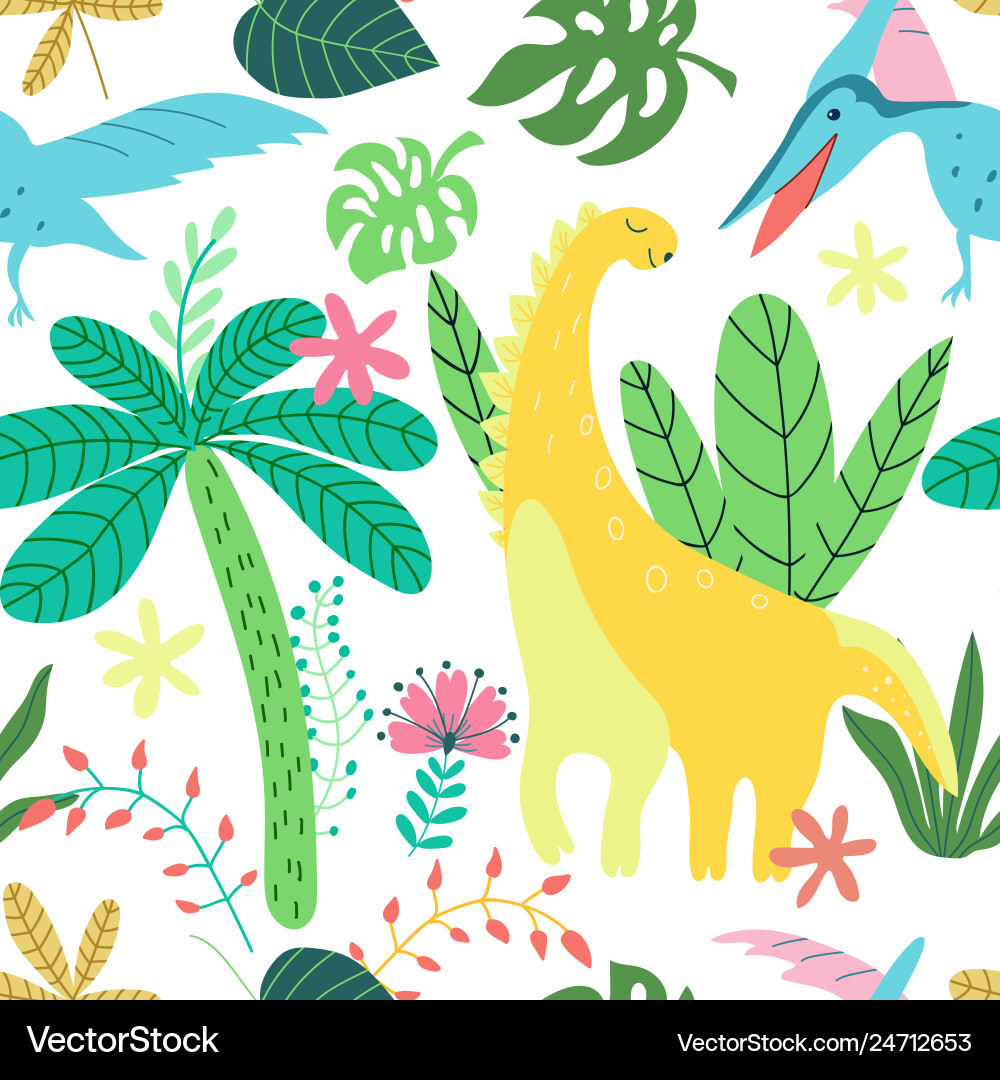 Trendy collection with colorful dinosaurs pattern Trendy collection with colorful dinosaurs pattern vector image
