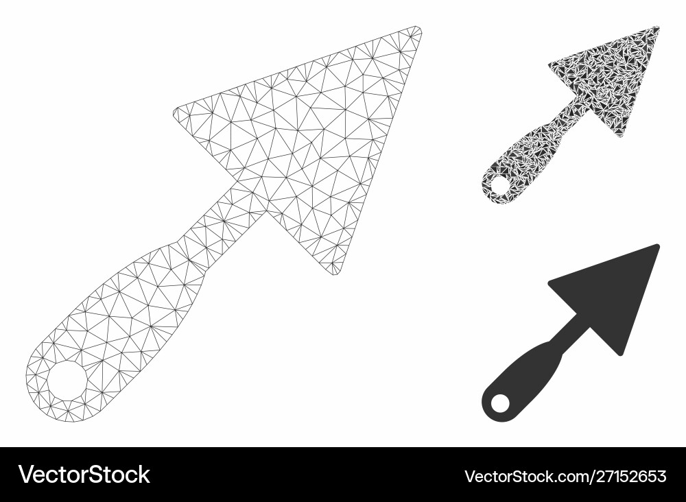 Trowel mesh network model and triangle Trowel mesh network model and triangle vector image