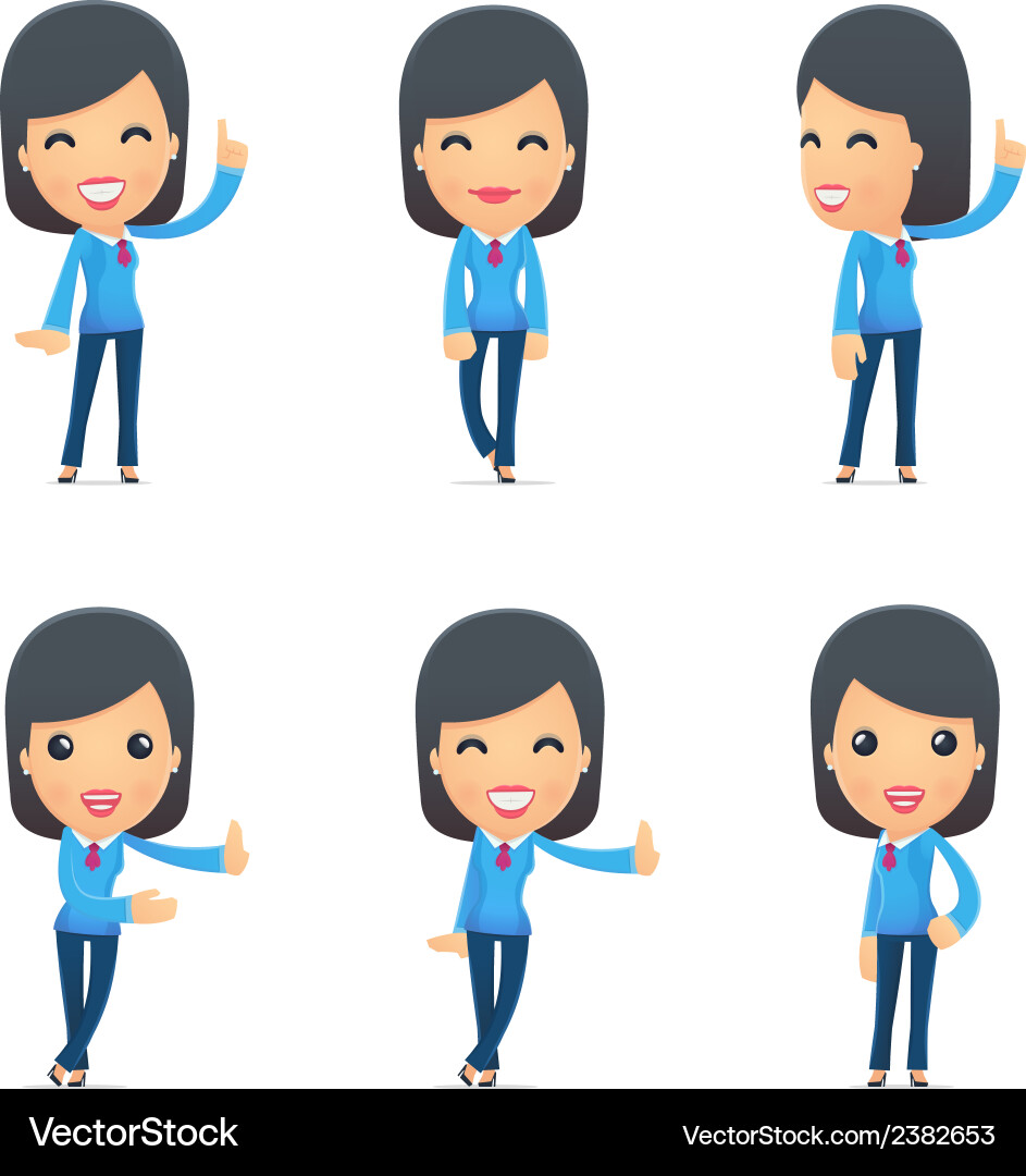 Universal characters in different poses reception vector image