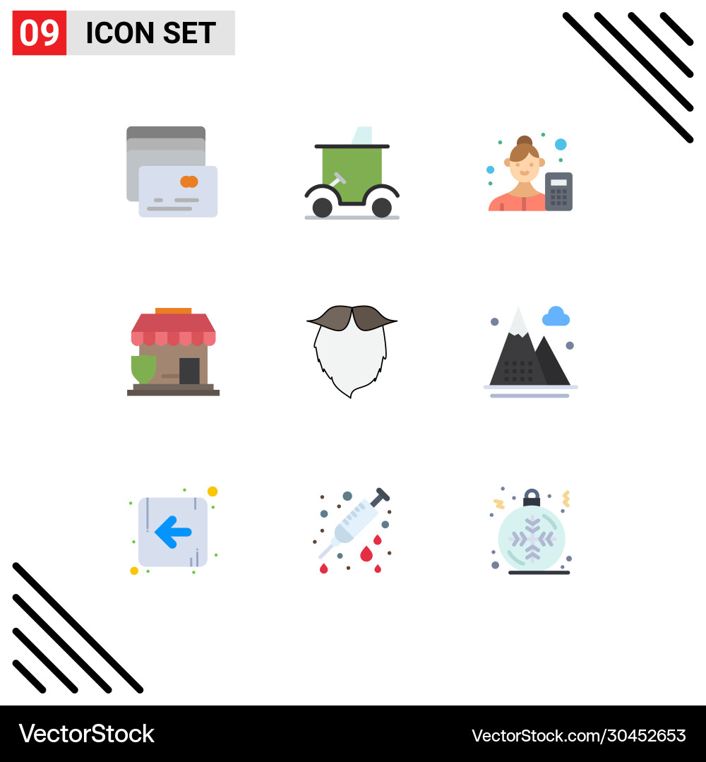 User interface pack 9 basic flat colors Vector Image