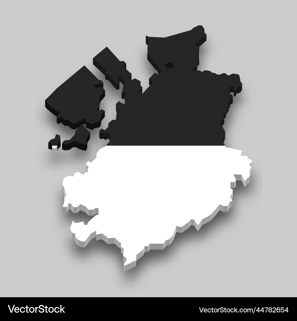 3d isometric map of fribourg is a region Vector Image