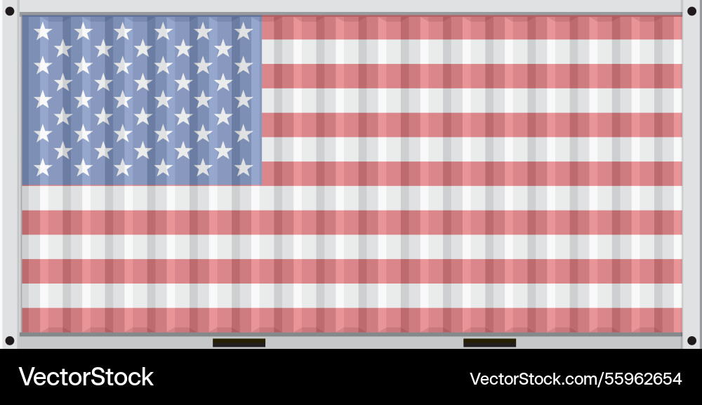 A shipping container with us flag A shipping container with us flag vector image