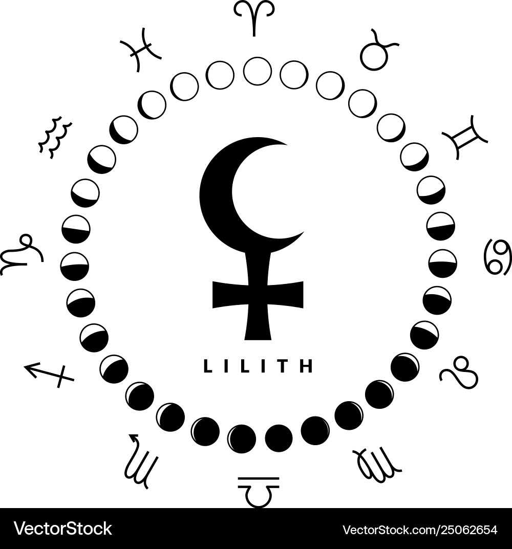 Astrologic symbol lilith or black moon isolated Astrologic symbol lilith or black moon isolated vector image