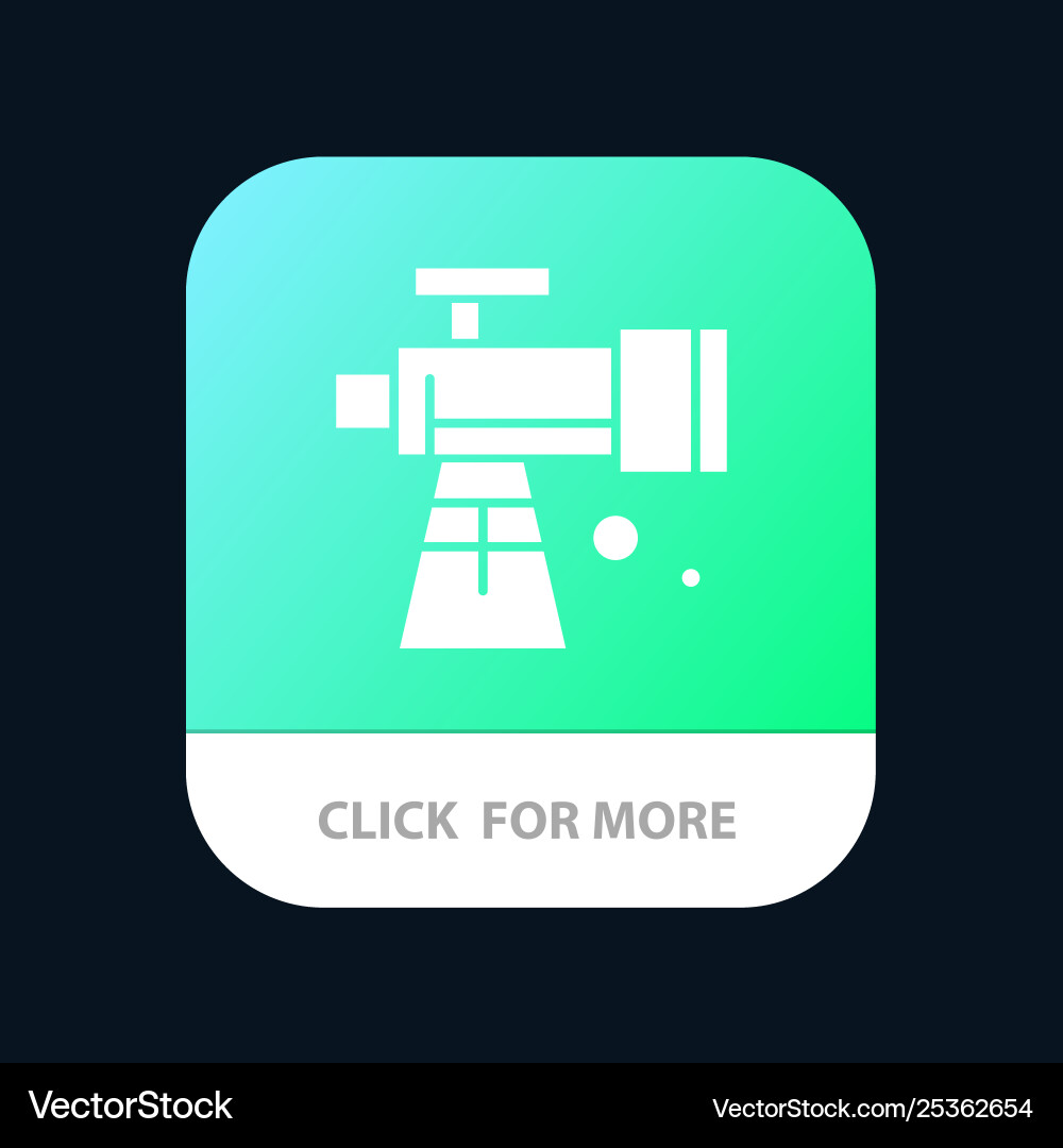 Astronomy scope space telescope mobile app button Astronomy scope space telescope mobile app button vector image