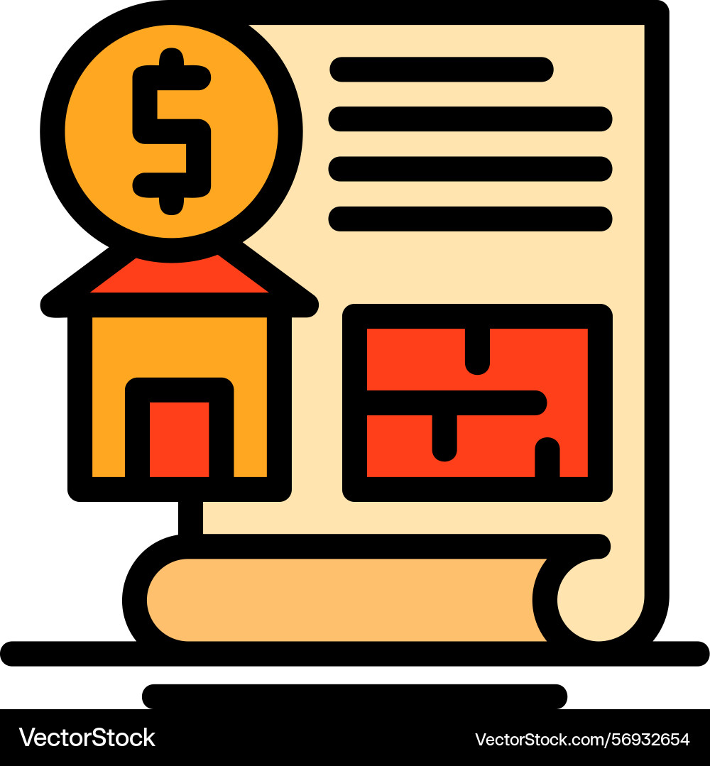 Cost estimation line filled style icon design vector image