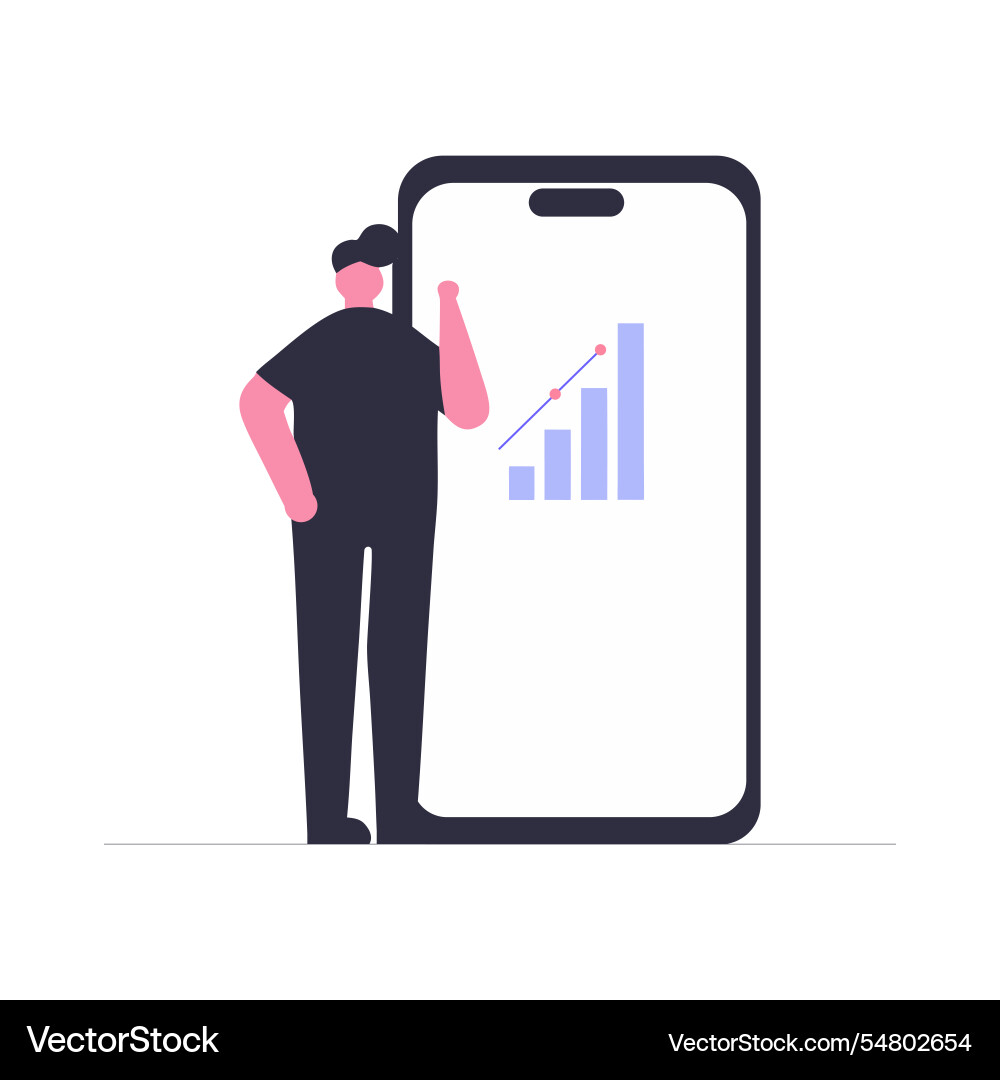 Data analytics on the go mobile insights Vector Image