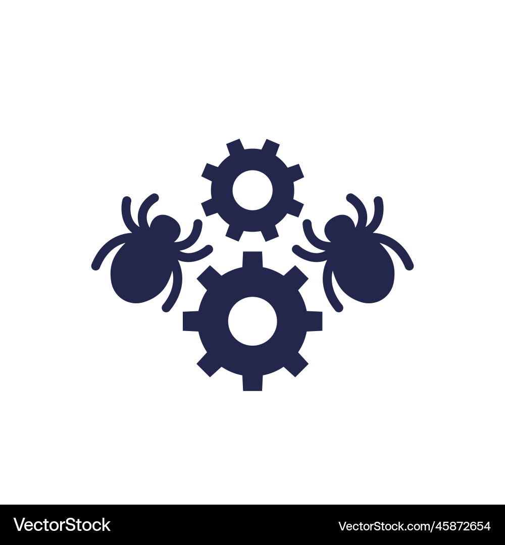 Debugging and testing icon with bugs vector image