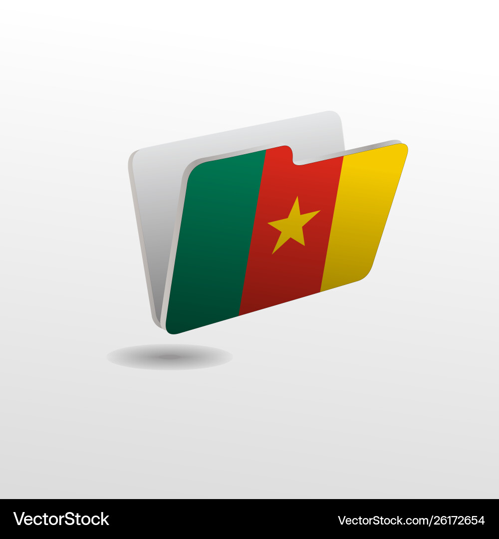 Folder with image flag cameroon Folder with image flag cameroon Vector Image