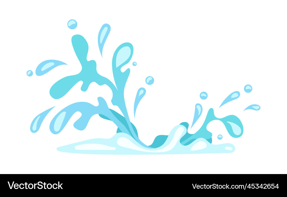 Fresh water effect with splashes dynamic and drops vector image