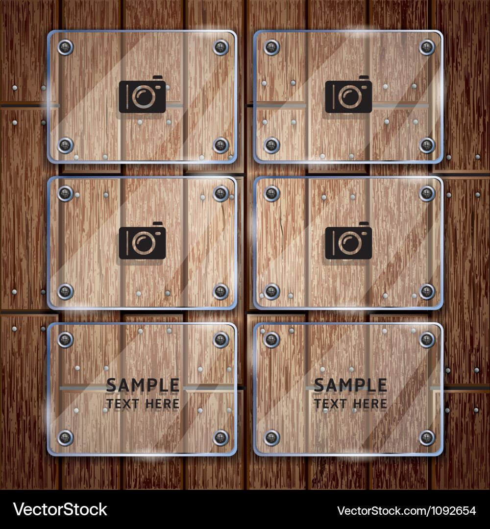 Glass frame and wooden Vector Image