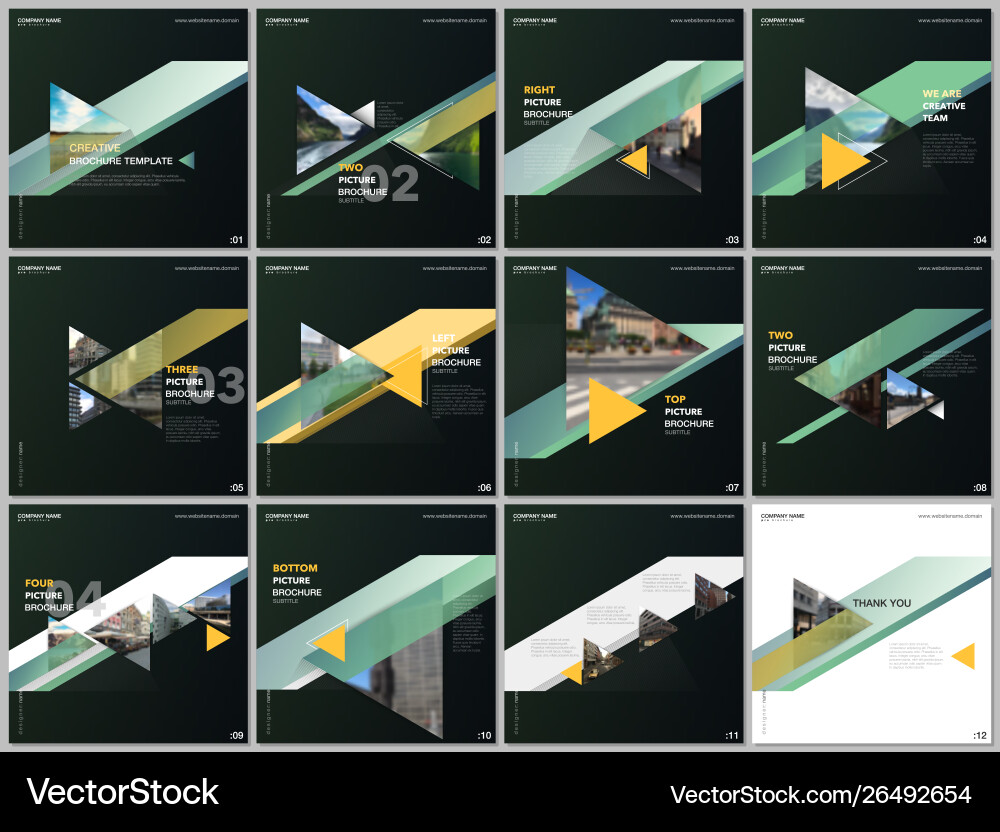 Minimal brochure templates with colorful triangles Vector Image
