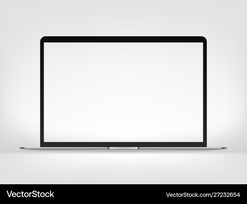 Moderne Premium dünne Laptop-Mockup isoliert Moderne Premium dünne Laptop-Mockup isoliert vektorbild