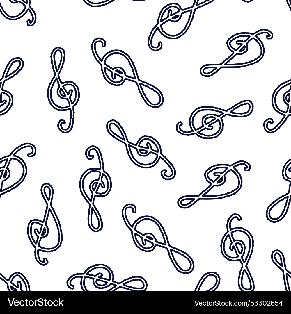 Outline music seamless pattern for print Vector Image
