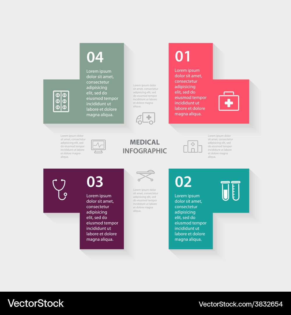 Plus sign infographic template for diagram Vector Image
