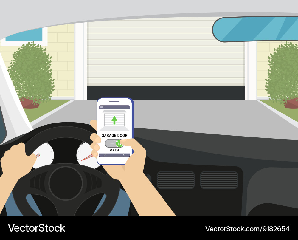 Remote access via smartphone mobile app vector image