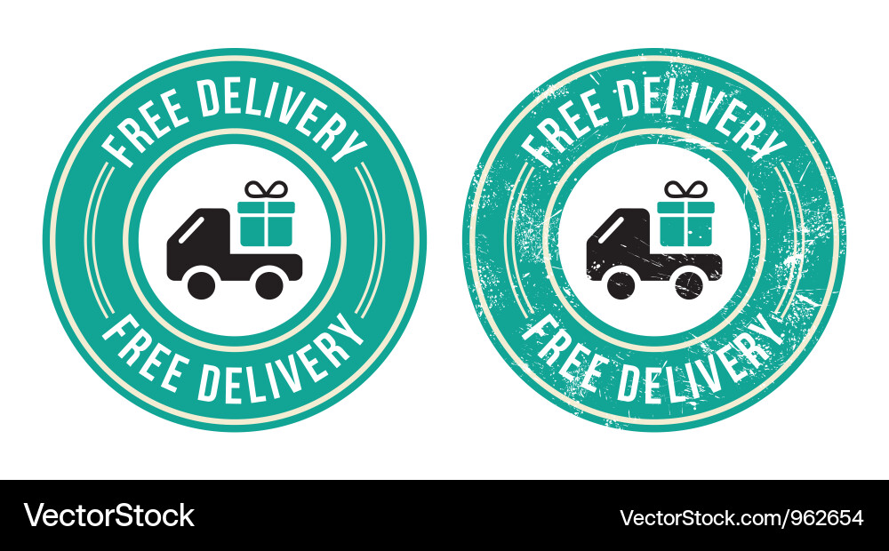 Retro Delivery Badges - Grunge Style Vector Image