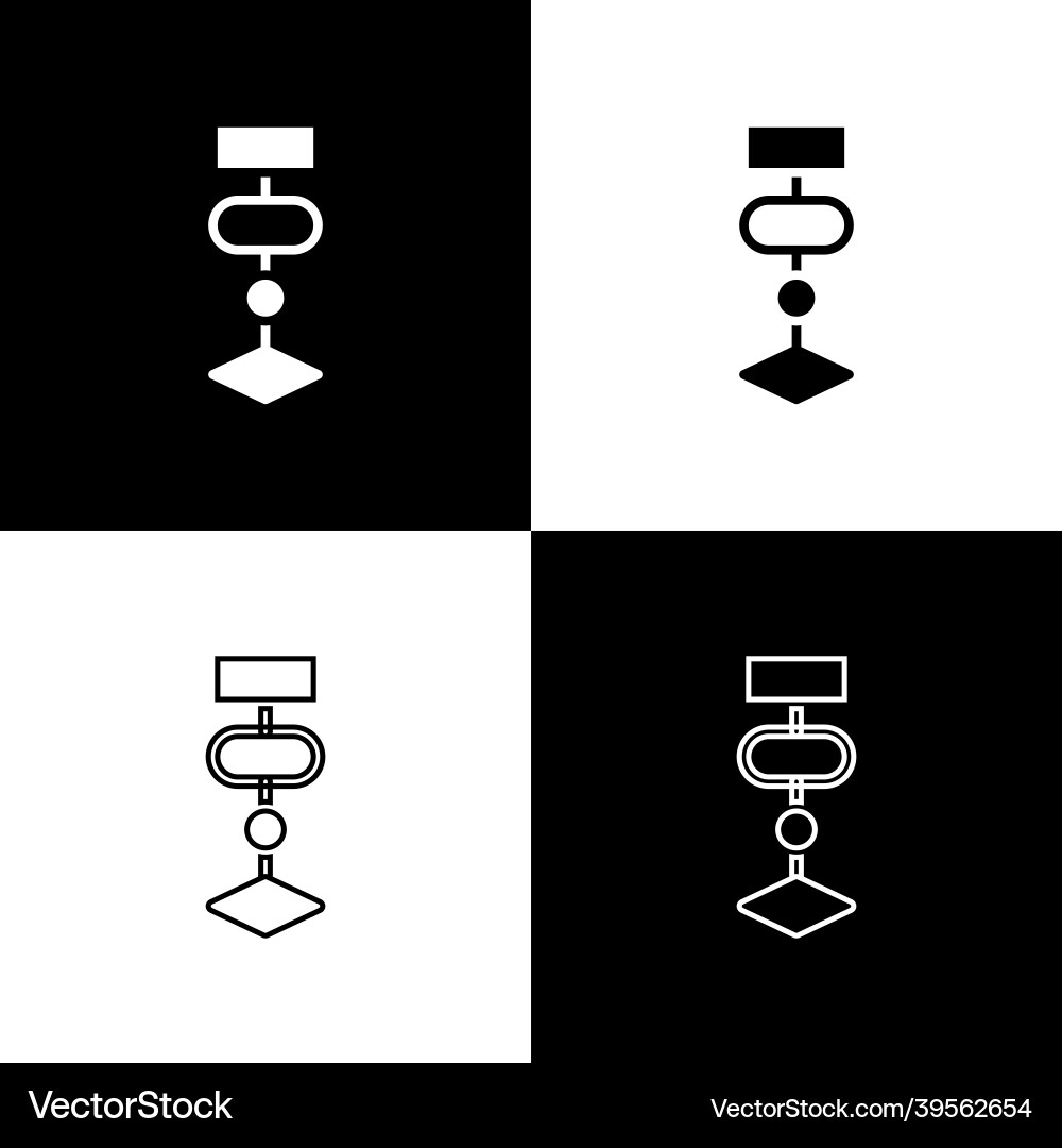 Set algorithm icon isolated on black and white Set algorithm icon isolated on black and white vector image