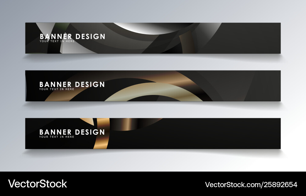 Set rectangular banner with a circle background Vector Image