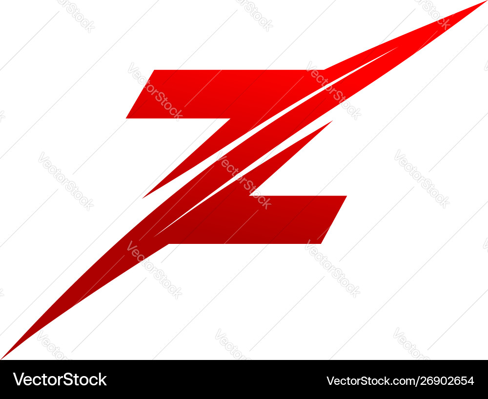 Sliced Z Initial - Dynamic Speed Symbol Vector Image