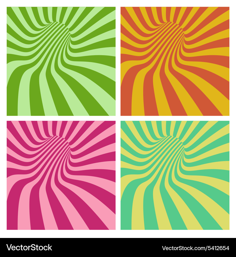 Tunnel vortex in multiple color stripe pattern vector image