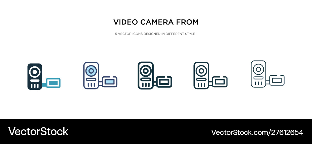 Video camera from frontal view icon in different Video camera from frontal view icon in different vector image