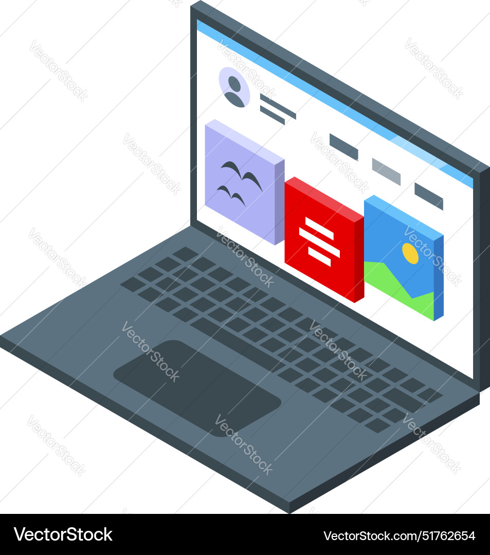 Web design software displaying user interface vector image